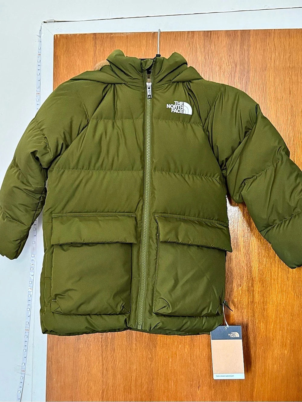 The North Face Teen North Down Fleece-Lined Short Parka Green Boys 6